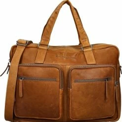 Uitgang 🔥 Chesterfield Misha Leren Laptoptas - 17 Inch - Cognac 🎉