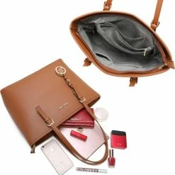 Beste Verkoop 🔥 Merkloos Gallantry - Dames Tas Shopper Met Rits - Handtas - Schooltas - Werktas - Geschikt Voor A4 - Brown 😍 -tassen-dames Verkoop 550x556 2