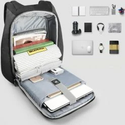 Beste Verkoop 😀 Tigernu Trendy - Laptop Rugzak 15,6 Inch - Rugtas - Laptoptas - Grijs - Rugzak Heren Vrouwen - Anti Diefstal USB 🔔 -tassen-dames Verkoop 550x556 4