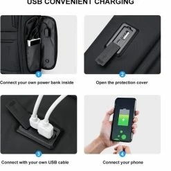 Goedkoopste 🎉 FENRUIEN Bange Rugtas - 15,6 Inch - Laptop Rugzak - USB-aansluiting - TSA Slot - Waterafstotend - Zwart - Incl. Smart Thermosfles 🎉 -tassen-dames Verkoop 550x558 3