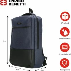Promo ❤️ Enrico Benetti Belfast 62095 Laptoprugzak 15" - Blauw 🤩 -tassen-dames Verkoop 550x559 7