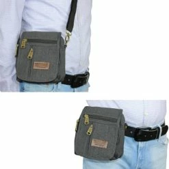 Beste deal 👏 Fana Bags - Kleine Schoudertas Canvas Blauw - Riemtasje - Heren Schoudertas Klein - Veel Vakken - Canvas 🌟 -tassen-dames Verkoop 550x565