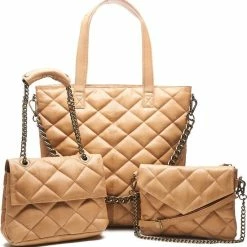 Beste Pirce 🛒 Chabo Bags - Padded Clutch Milano - Crossover Tas - Beige 😉 -tassen-dames Verkoop 550x565 4
