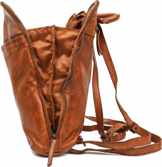 Nieuw 𧨠Bear Design Cow Lavato - Leren Rugtas - Cognac β 2 Nieuw 𧨠Bear Design Cow Lavato - Leren Rugtas - Cognac β - Afbeelding 2