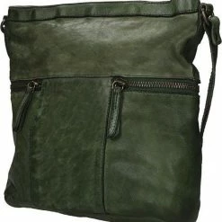 Coupon 🎉 Bear Design Medium Schoudertas / Crossbody Tas Dames - Leer - Cow Lavato - Groen 😍 -tassen-dames Verkoop 550x579 11
