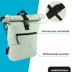 Hete verkoop 🥰 Van Enkhuizen VanEnkhuizen Rolltop Rugzak Met Laptopvak 15,6 Inch - 20 Liter - Waterafstotend En Thermo Materiaal - Mint 🛒 -tassen-dames Verkoop 550x582 2