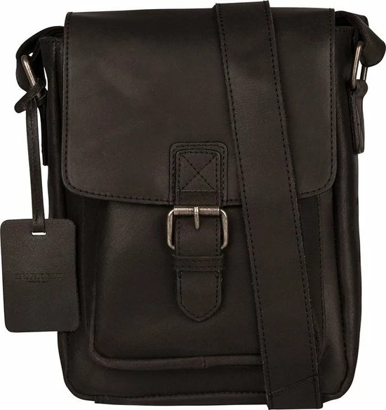 Gloednieuw π Burkely Vintage Luke Unisex Schoudertas - Zwart π 1 Gloednieuw π Burkely Vintage Luke Unisex Schoudertas - Zwart π