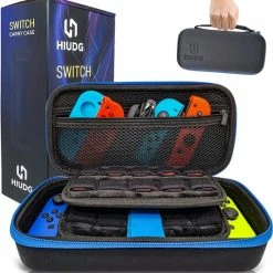 Begroting 😀 Hiudg Draagtas Compatibel Met Nintendo Switch En New Switch OLED, Harde Beschermhoes Voor 29 Spelletjes, Console En Accessoires, Reistas Deluxe, Case Modieus, Tas, Hoes, Opslag, Zwart ⭐