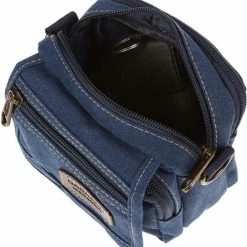 Beste deal 👏 Fana Bags - Kleine Schoudertas Canvas Blauw - Riemtasje - Heren Schoudertas Klein - Veel Vakken - Canvas 🌟 -tassen-dames Verkoop 550x589