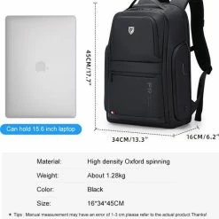 Goedkoopste 🎉 FENRUIEN Bange Rugtas - 15,6 Inch - Laptop Rugzak - USB-aansluiting - TSA Slot - Waterafstotend - Zwart - Incl. Smart Thermosfles 🎉 -tassen-dames Verkoop 550x590 2