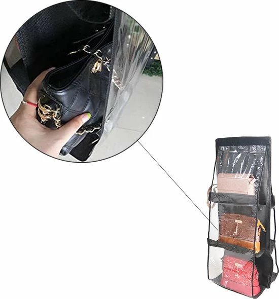 Flash-uitverkoop π Merkloos Tassen Organizer - Opbergen Van 6 Handtassen - Zwart - Hangende Tassenopberger - 85 Cm X 36 Cm - Organiser π 3 Flash-uitverkoop π Merkloos Tassen Organizer - Opbergen Van 6 Handtassen - Zwart - Hangende Tassenopberger - 85 Cm X 36 Cm - Organiser π - Afbeelding 3