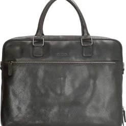 Begroting ✔️ Old West Waco Leren Laptoptas 17 Inch - Zwart ⭐