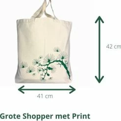 Top 10 🤩 ANATURES Shopper Canvas Boodschappentas – Strandtas Biologisch Katoen – Tote Bag XL – Tas Met Eco Print GREEN TREE 🎁 -tassen-dames Verkoop 550x595 6