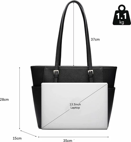 Uitgang π Miss Lulu Dames Schoudertas - Handtas - Laptoptas 13.3" – Zwart (LM1642 BK) π 10 Uitgang π Miss Lulu Dames Schoudertas - Handtas - Laptoptas 13.3" – Zwart (LM1642 BK) π - Afbeelding 10