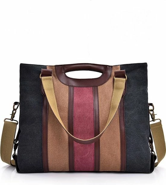 Goedkoop 🔔 ZILOU® Schoudertas - Handtas - Dames - Canvas - Zwart Multicolor 🔔 7 Goedkoop 🔔 ZILOU® Schoudertas - Handtas - Dames - Canvas - Zwart Multicolor 🔔 - Afbeelding 7