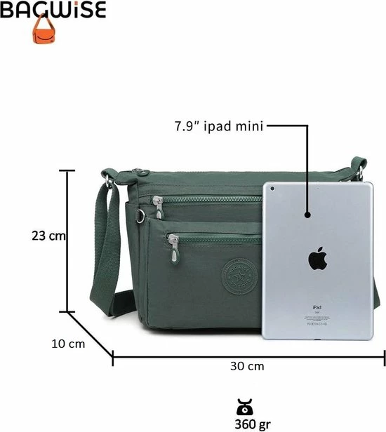 Gloednieuw 🔔 Bagwise® Schoudertas - Dames - 23cm X 30cm - (CR1238) -Groen ⌛ 6 Gloednieuw 🔔 Bagwise® Schoudertas - Dames - 23cm X 30cm - (CR1238) -Groen ⌛ - Afbeelding 6