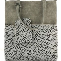 Uitgang ❤️ Merch6 Tas - Shopper - Cheetah Grijs 💯