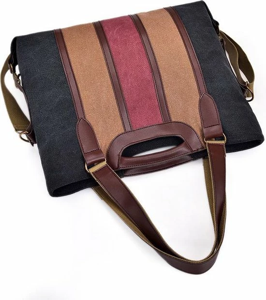 Goedkoop 🔔 ZILOU® Schoudertas - Handtas - Dames - Canvas - Zwart Multicolor 🔔 5 Goedkoop 🔔 ZILOU® Schoudertas - Handtas - Dames - Canvas - Zwart Multicolor 🔔 - Afbeelding 5