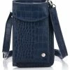 Beste Verkoop 🔔 Sunset Fashion Navy - Telefoontasje - Portemonnee - PU Leer - Crocoprint ⌛