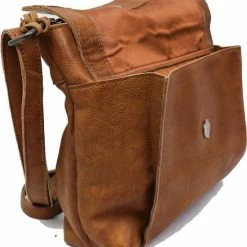 Uitgang ✔️ Bear Design Kleine Schoudertas / Crossbody Tas Dames - Leer - Calisto Pelle - Cognac 🔔 -tassen-dames Verkoop 550x622 2