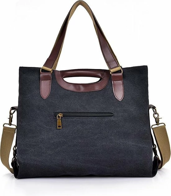 Goedkoop 🔔 ZILOU® Schoudertas - Handtas - Dames - Canvas - Zwart Multicolor 🔔 3 Goedkoop 🔔 ZILOU® Schoudertas - Handtas - Dames - Canvas - Zwart Multicolor 🔔 - Afbeelding 3