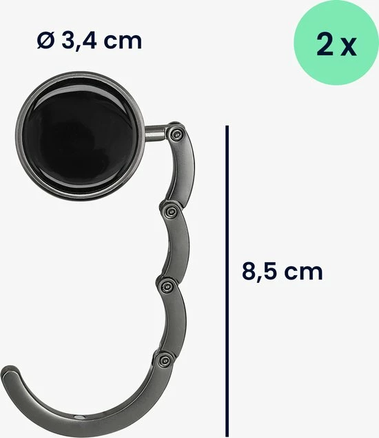 Aanbiedingen βοΈ Kwmobile Tashanger Voor Tafels - 2 Stuks - Uitvouwbare Tasophanger - Draagbare Tassenhaak - Hang Je Tas Veilig Op In Restaurant En Bar - In Mat Zwart π 2 Aanbiedingen βοΈ Kwmobile Tashanger Voor Tafels - 2 Stuks - Uitvouwbare Tasophanger - Draagbare Tassenhaak - Hang Je Tas Veilig Op In Restaurant En Bar - In Mat Zwart π - Afbeelding 2