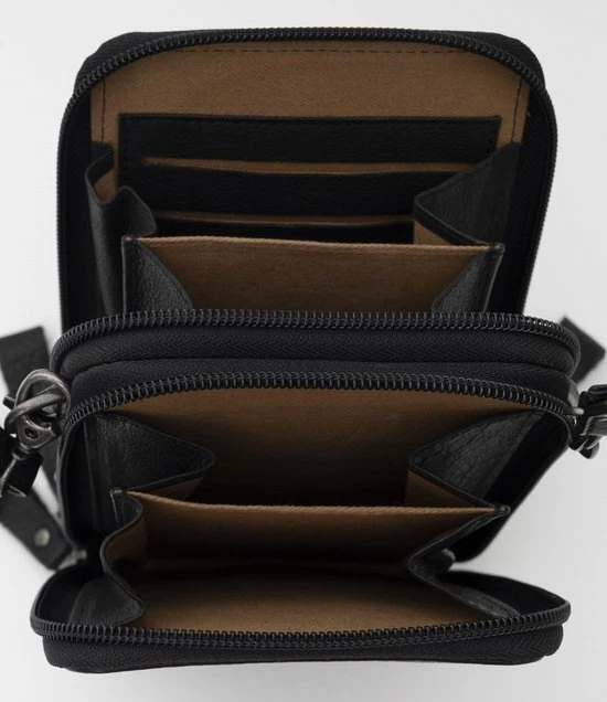 Groothandel π₯° Bag2Bag Lederen Schoudertas / Telefoontasje / Portemonnee Dale Black π 3 Groothandel π₯° Bag2Bag Lederen Schoudertas / Telefoontasje / Portemonnee Dale Black π - Afbeelding 3