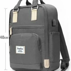 Gloednieuw 👏 Rugzak Unisex Schoolrugzak Met Laptopvak, Casual Dagrugzak Waterdicht Voor Laptops Van 15,6 Inch En 9,7 Inch Tablet, Laptoprugzak Voor Dames En Heren, Meisjes En Jongens, Mist 🔔 -tassen-dames Verkoop 550x653 5