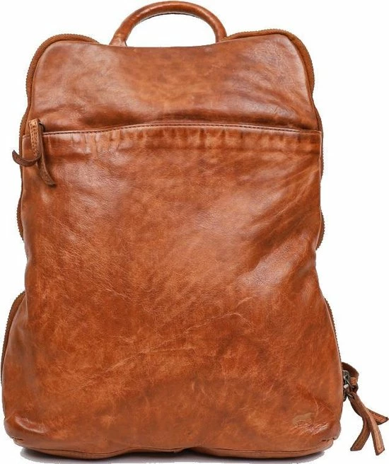 Nieuw 𧨠Bear Design Cow Lavato - Leren Rugtas - Cognac β 1 Nieuw 𧨠Bear Design Cow Lavato - Leren Rugtas - Cognac β