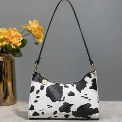 Kopen 😀 Yehwang Schoudertas Koeienprint Zwart Wit 👏