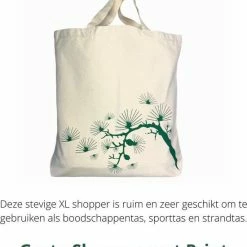 Top 10 🤩 ANATURES Shopper Canvas Boodschappentas – Strandtas Biologisch Katoen – Tote Bag XL – Tas Met Eco Print GREEN TREE 🎁 -tassen-dames Verkoop 550x667 6