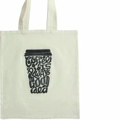 Begroting ❤️ Merkloos Tavas Katoenen Koffiebeker Tasje Draagtas Naturel 38x42 Cm Coffee Is Always Good Idea Tote Bag Tas Shopper Boodschappentas Schoudertas Geschikt Om Te Bedrukken ⭐