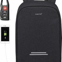 Begroting π Tigernu Security III Laptop Rugzak - Anti Diefstal Rugzak - T/m 15,6 Inch - Waterafstotend - Grijs π