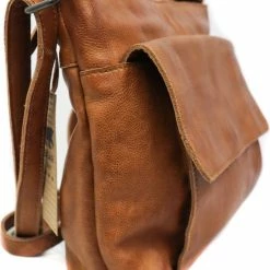 Uitgang ✔️ Bear Design Kleine Schoudertas / Crossbody Tas Dames - Leer - Calisto Pelle - Cognac 🔔 -tassen-dames Verkoop 550x681 5