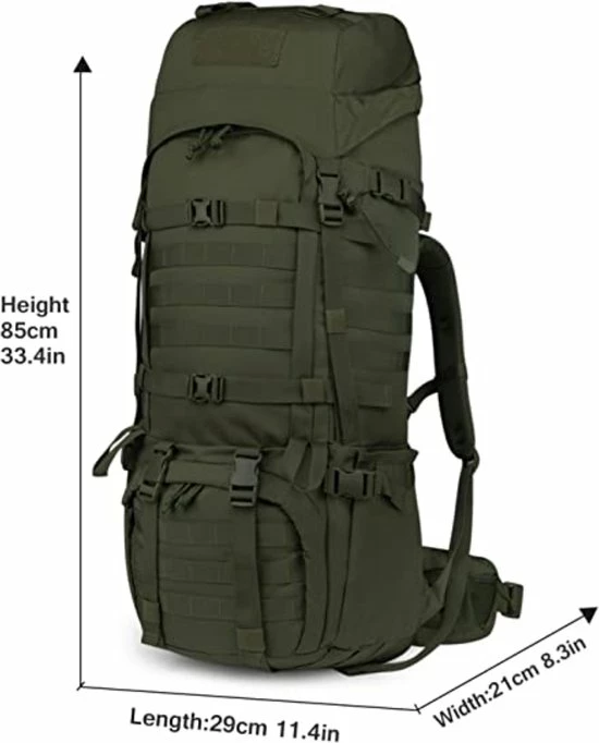 Korting 𧨠Merkloos 65L - Tactische Rugzak - Met Molle Systeem En Regenhoes - Grote Militaire π Backpack - Grote Capaciteit - Lichtgewicht - Waterdicht - Multifunctioneel - Geschikt Voor Outdoor - Kamperen - Hiken - Trekking π 4 Korting 𧨠Merkloos 65L - Tactische Rugzak - Met Molle Systeem En Regenhoes - Grote Militaire π Backpack - Grote Capaciteit - Lichtgewicht - Waterdicht - Multifunctioneel - Geschikt Voor Outdoor - Kamperen - Hiken - Trekking π - Afbeelding 4