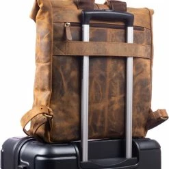 Gloednieuw ⌛ Wild Woodss WILD WOODS Leren 15 Inch Laptop Rugtas Met Kliksluiting - 15,6 Inch - Ruime Laptop Rugzak - Dames En Heren - Rundleer - Bruin 🛒 -tassen-dames Verkoop 550x706 5