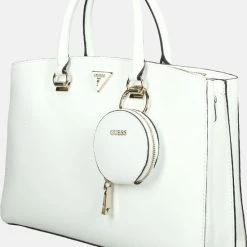 Top 10 ✨ GUESS Alexie Dames Crossbody TasHandtas Kunstleer - Wit 🌟 -tassen-dames Verkoop 550x707 3