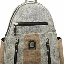 Korting 𧨠Nuba Design Nuba Vrouwen Rugzak Met 2 Vakken | Compacte Rugtas| Grijs / Antraciet π