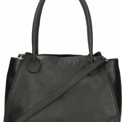 Nieuw 🎁 Fred De La Bretoniere Medium Schoudertas / Crossbody Tas Dames - Leer - Soft Grain Leather - Zwart ⌛