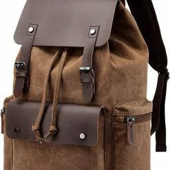 Top 10 ✨ Veran Rugzak - Vintage - Retro - 26 Liter - Laptop - School - Unisex - Bruin - Koffie ✔️