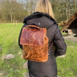 Promo 😉 SEDNA Vintage Dames Rugzak Melissa. 100% Leer. 👍 -tassen-dames Verkoop 550x733 40