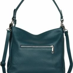 Beste deal ⌛ AmbraModa GLX35 - Italiaans Handtas Schoudertas Crossbodytas Van Echt Leer Petrol 💯 -tassen-dames Verkoop 550x734