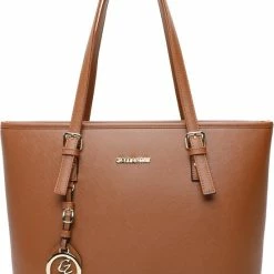 Beste Verkoop π₯ Merkloos Gallantry - Dames Tas Shopper Met Rits - Handtas - Schooltas - Werktas - Geschikt Voor A4 - Brown π
