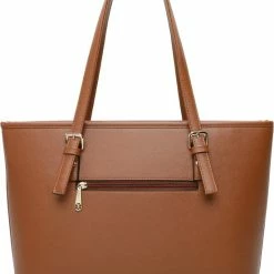 Beste Verkoop 🔥 Merkloos Gallantry - Dames Tas Shopper Met Rits - Handtas - Schooltas - Werktas - Geschikt Voor A4 - Brown 😍 -tassen-dames Verkoop 550x745 3