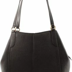 Beste Pirce 😉 Michael Kors Molly Dames Shopper Leer - Zwart 🛒 -tassen-dames Verkoop 550x757 2