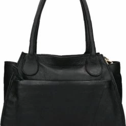 Nieuw 🎁 Fred De La Bretoniere Medium Schoudertas / Crossbody Tas Dames - Leer - Soft Grain Leather - Zwart ⌛ -tassen-dames Verkoop 550x762 5