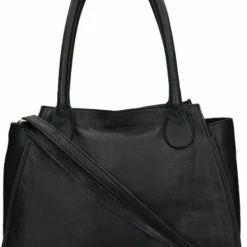 Nieuw 🎁 Fred De La Bretoniere Medium Schoudertas / Crossbody Tas Dames - Leer - Soft Grain Leather - Zwart ⌛ -tassen-dames Verkoop 550x764 5