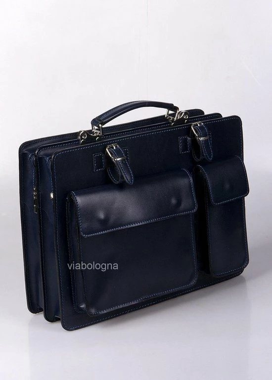 Begroting π Viabologna Leren Aktetas Schooltas Model Geneva - Donkerblauw - β 2 Begroting π Viabologna Leren Aktetas Schooltas Model Geneva - Donkerblauw - β - Afbeelding 2