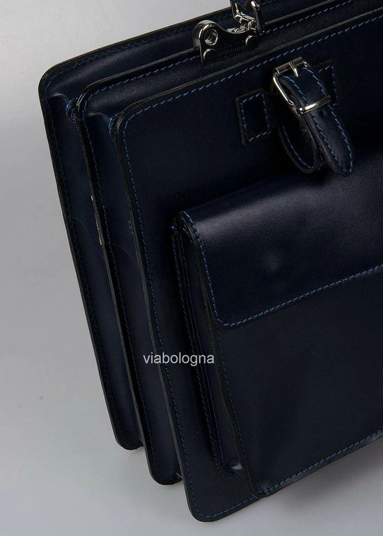 Begroting π Viabologna Leren Aktetas Schooltas Model Geneva - Donkerblauw - β 4 Begroting π Viabologna Leren Aktetas Schooltas Model Geneva - Donkerblauw - β - Afbeelding 4