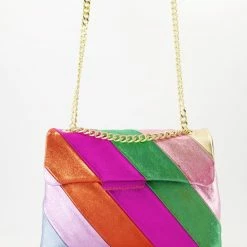 Goedkoopste 👏 Merkloos Rainbow Metallic Schoudertas - Roze - Echt Leer - Groot 🔔 -tassen-dames Verkoop 550x770 19